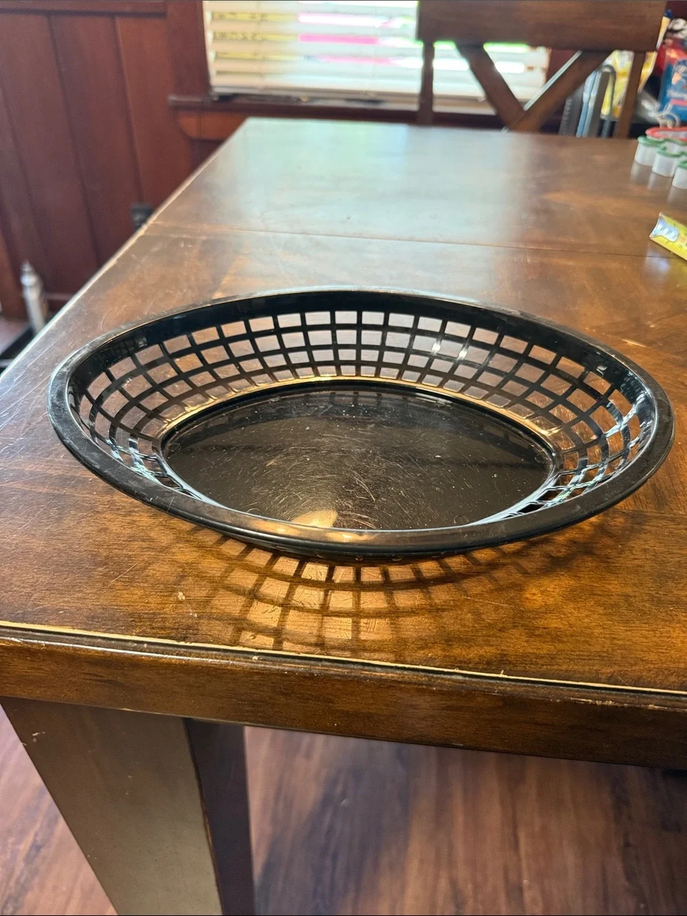 Black Plastic Serving Basket in good used condition